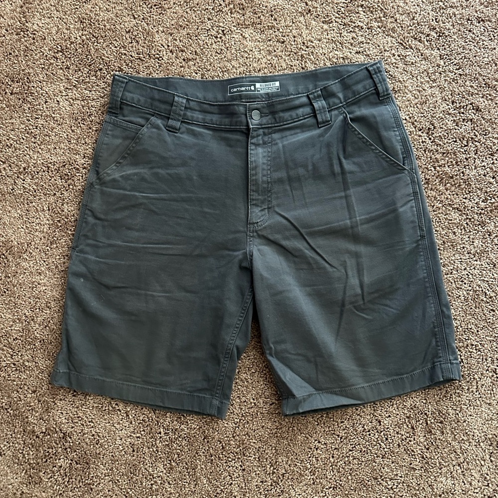 Carhartt Gray Flat Front Shorts Rugged Design